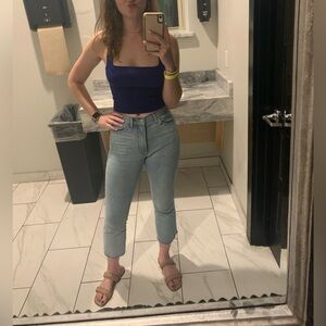 Women’s Blue Sweater Crop Top